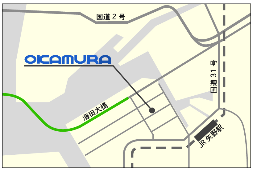 岡村鉄工所へのアクセスマップ